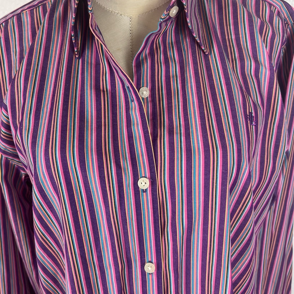 Lauren Ralph Lauren Plum Striped Shirt